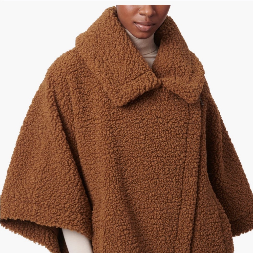 Faux Shearling Cape Jacket